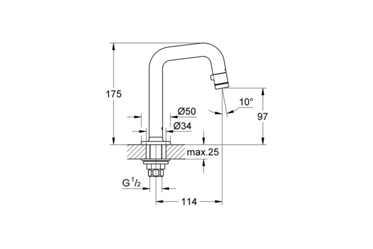 Grohe universal fonteinkraan sprong 114 chroom