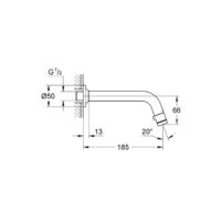 Grohe universal wandkraan sprong 185 chroom