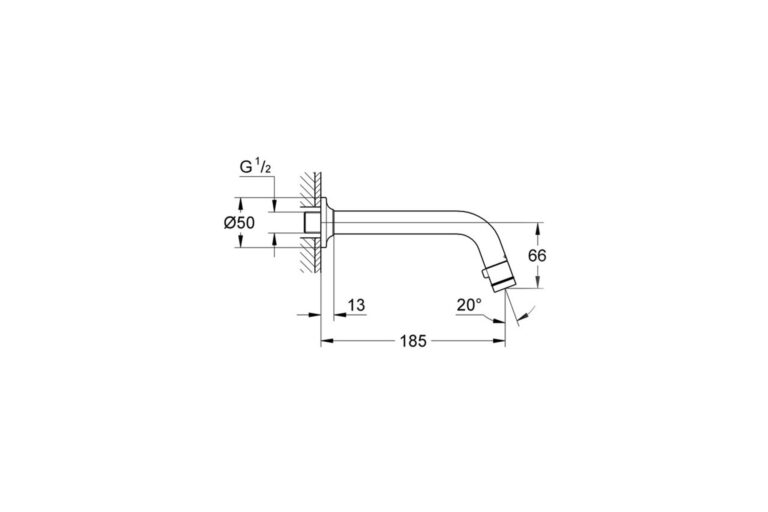 Grohe universal wandkraan sprong 185 chroom