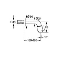 Hansa Nova wandtapkraan sprong 126-186 mm chroom