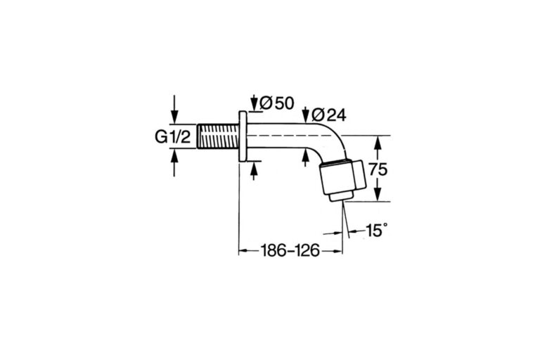 Hansa Nova wandtapkraan sprong 126-186 mm chroom