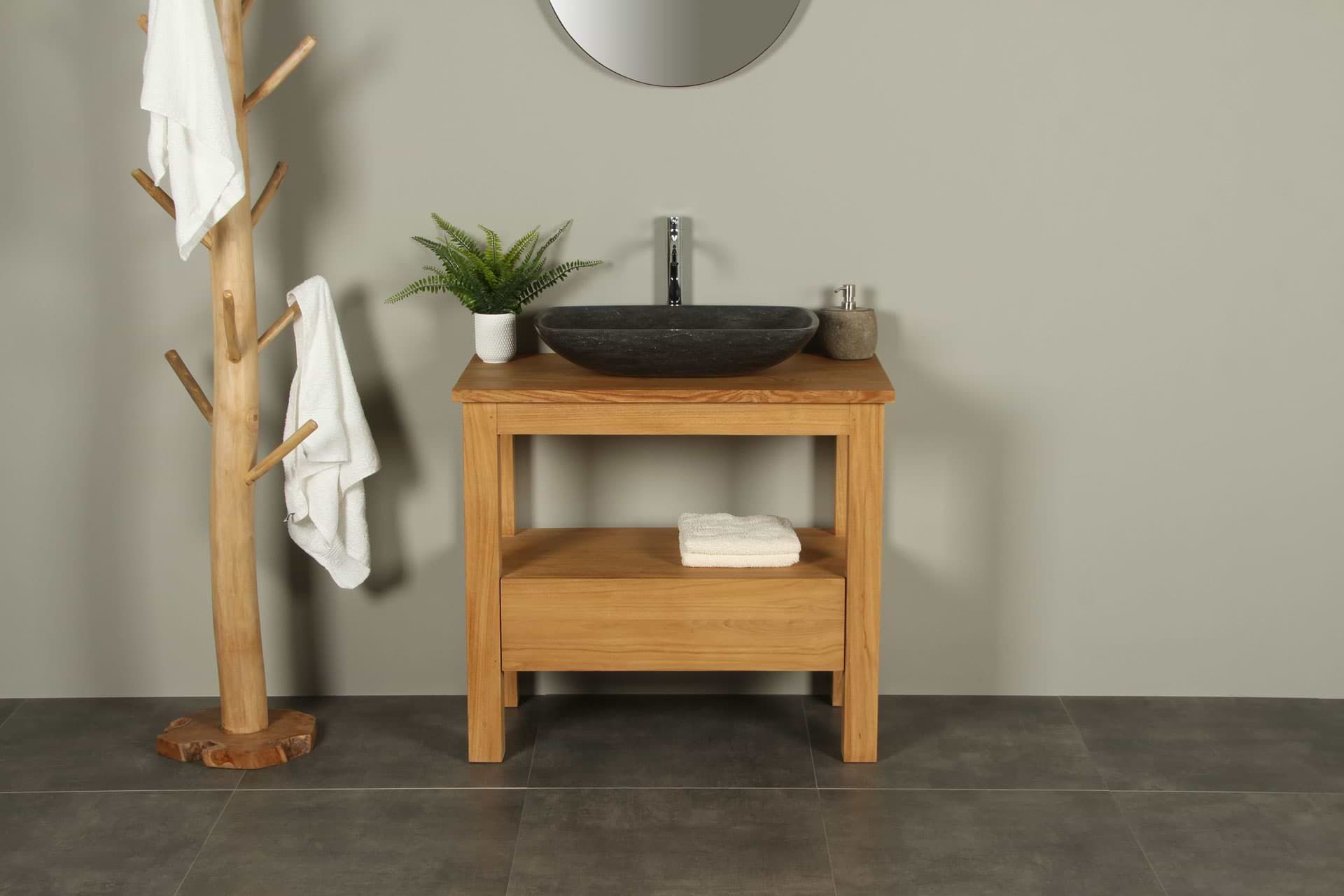 onhandig mout Distilleren Houten wastafelmeubel 90 cm Console table - Badkamer Exclusief