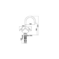 Paffoni Quattro wastafelmengkraan sprong 160 mm chroom