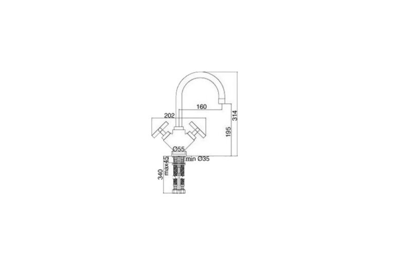 Paffoni Quattro wastafelmengkraan sprong 160 mm chroom