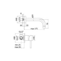 Paffoni Stick 2-gats inbouwmengkraan LIG006CR70 sprong 175 mm chroom