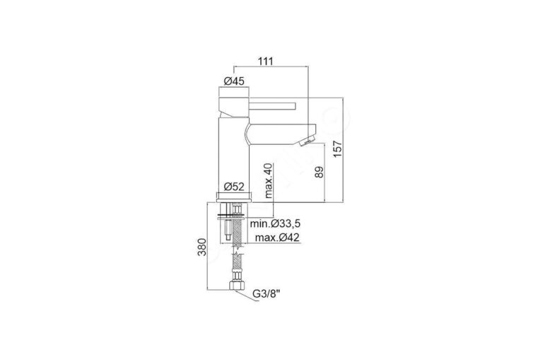 Paffoni Stick mengkraan sprong 111 mm chroom