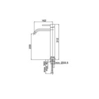 Paffoni light verhoogde waskom mengkraan LIG081CR sprong 162 mm chroom