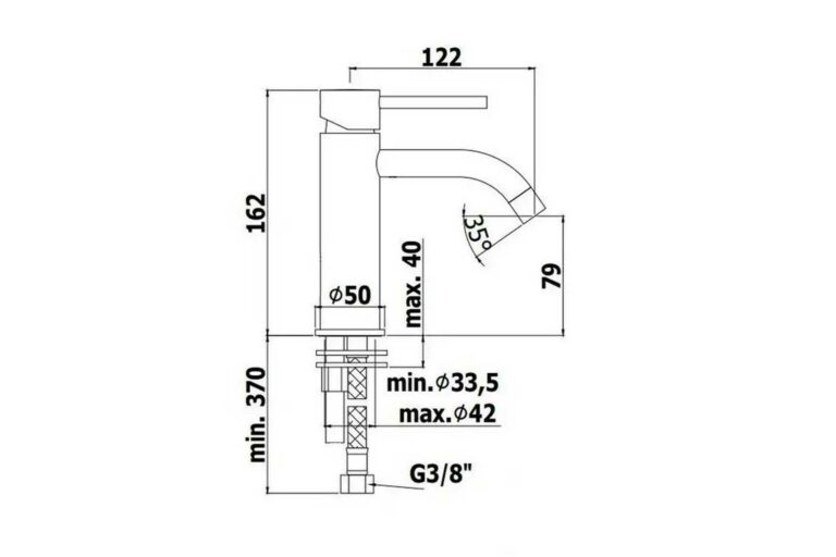 Paffoni light wastafel mengkraan mat zwart sprong 122 mm LIG071NO