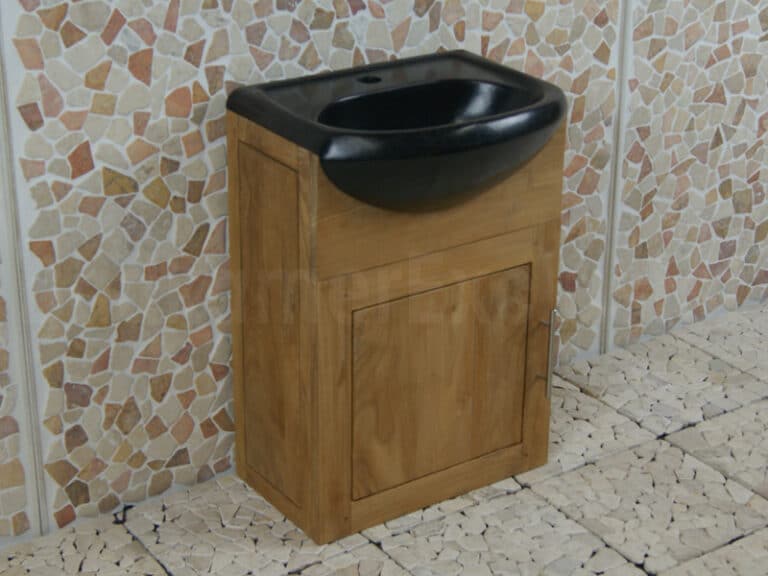 Bad- of Toiletmeubel Semeru Cabinet Houtsoort Teak 45 cm.