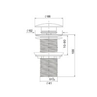 Lange afvoerplug clickwaste BE-I100N geborsteld RVS afsluitbaar 1¼