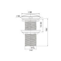 Lange afvoerplug BE-I110 C chroom niet afsluitbaar 1¼