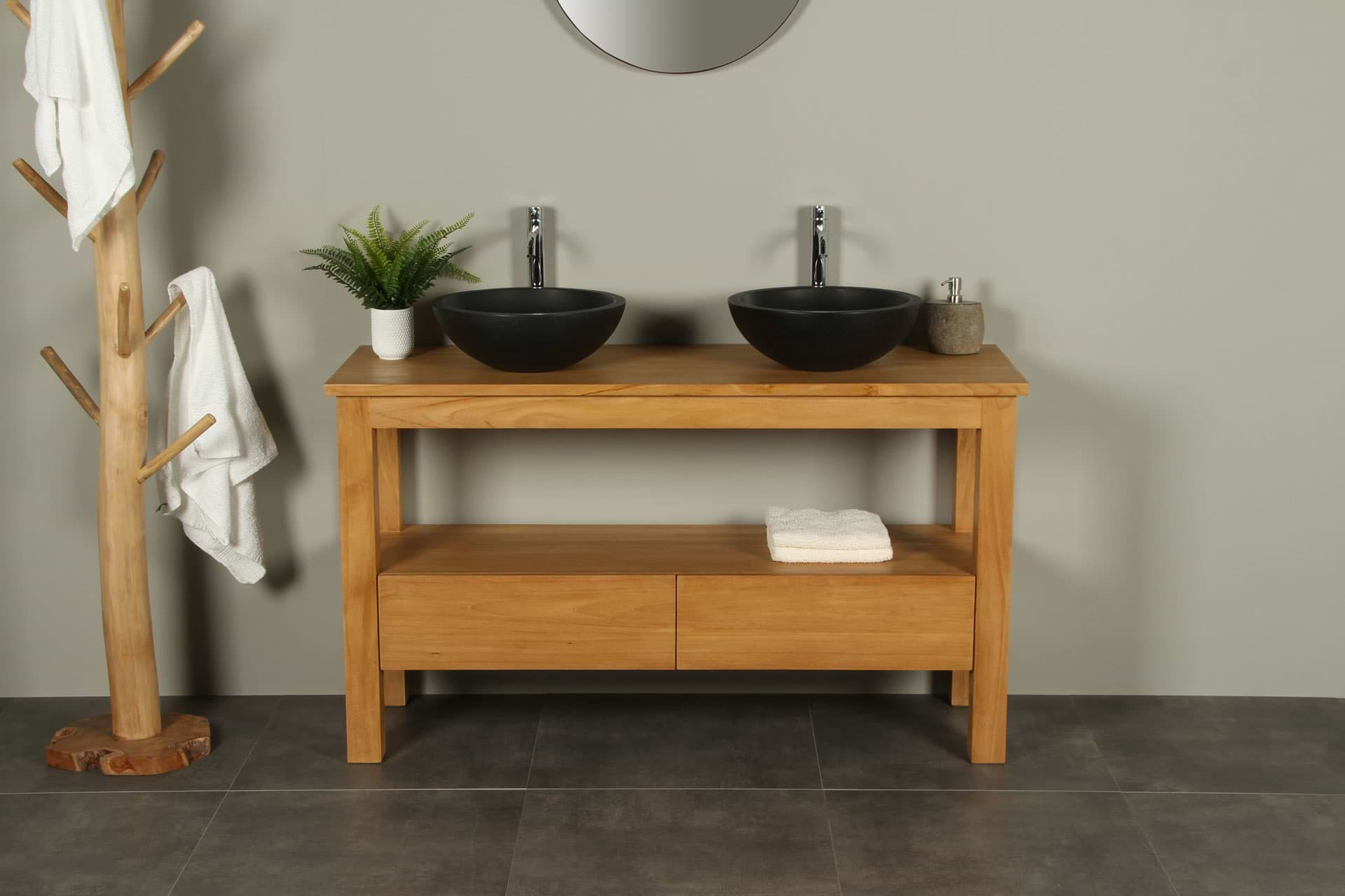 land contant geld Centraliseren Badkamermeubel 140 cm hout Console table - Badkamer Exclusief