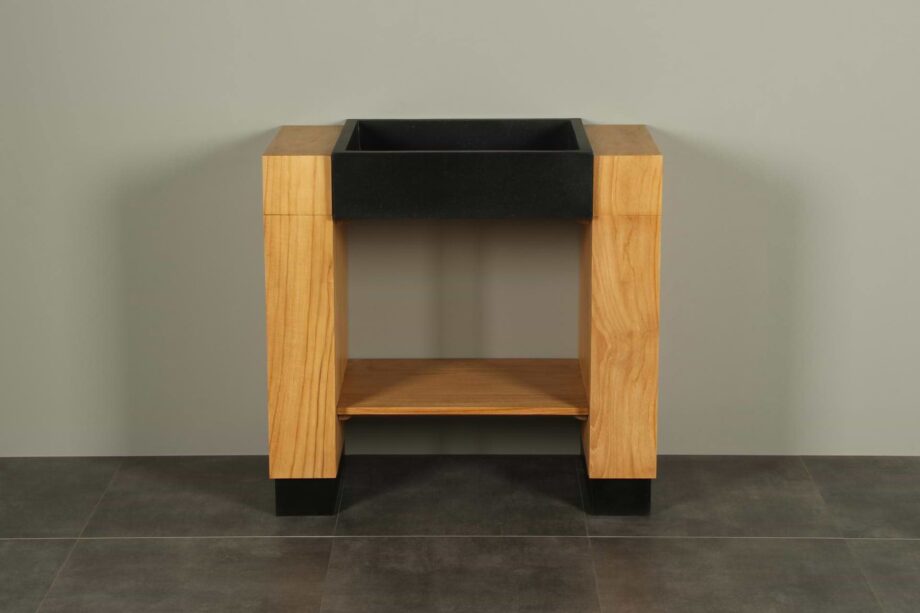 Badkamermeubel teak Galunggung single terrazzo zk