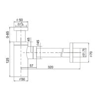 Design sifon BE-I200N geborsteld RVS 1¼