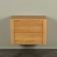 Hangend wastafelmeubel teak 75 cm Sukaria laden