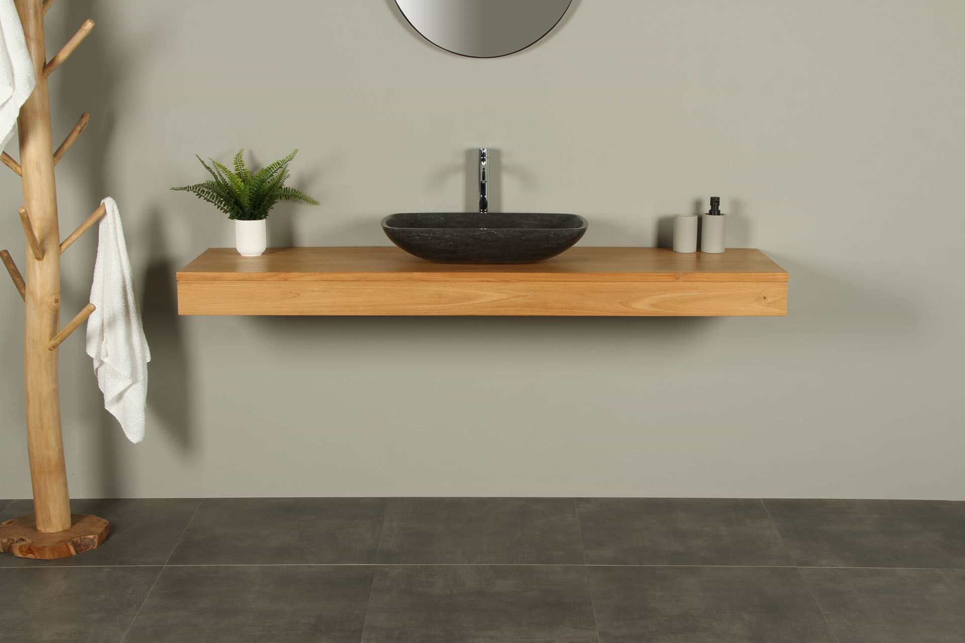 machine Beschuldiging snor Houten wastafelblad 170 cm Organic - Badkamer Exclusief