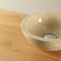 Marmeren waskom natuursteen crème 30 cm BE-4004