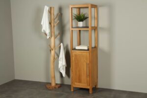 Staande badkamerkast teakhout Tall cabinet 180 cm