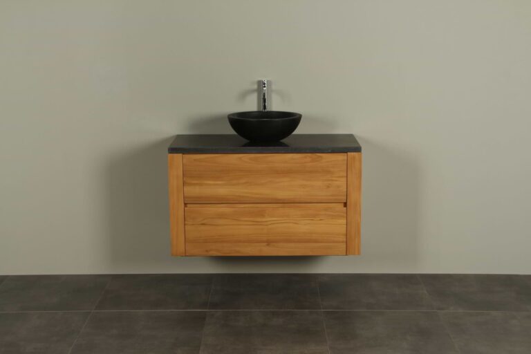 Teak badkamermeubel 100 cm hardstenen blad Batur