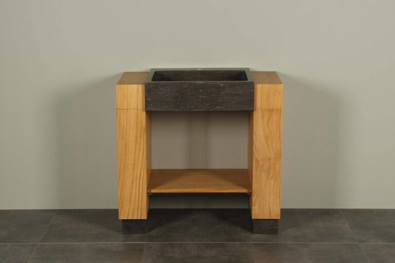 Teak badkamermeubel Galunggung single hardsteen 1k