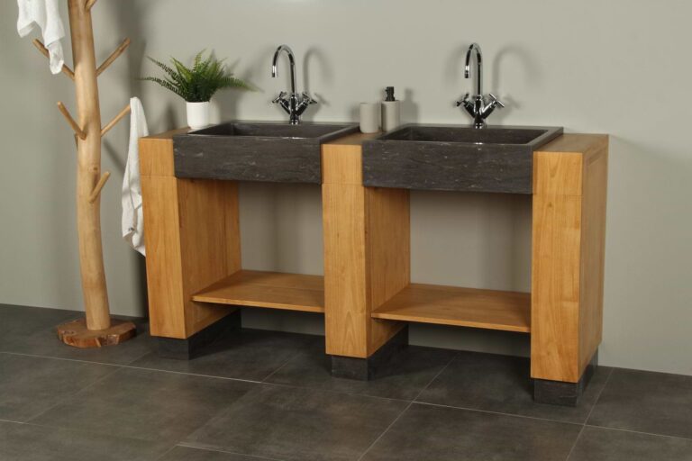 Teak badmeubel Galunggung double 168 cm hardsteen 2k