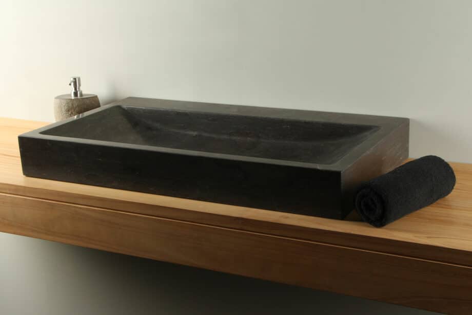 Natuursteen wasbak hardsteen 80 cm BE-036zk