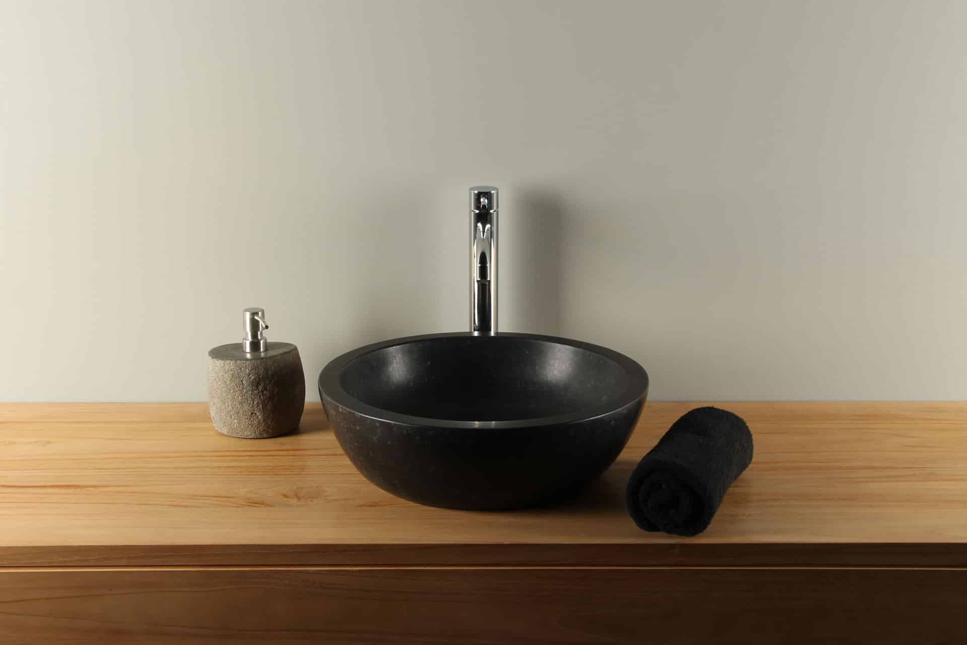 Waskom BAS-011zk basalt diameter 40 cm - Badkamer Exclusief