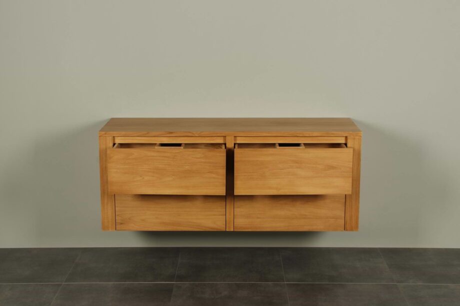 Zwevend badkamermeubel teak Sukaria 140 cm met laden