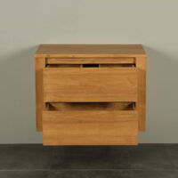 Zwevend teak badkamermeubel Sukaria 80 cm laden
