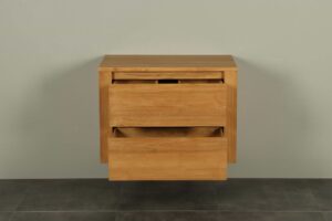 Zwevend teak badkamermeubel Sukaria 80 cm laden
