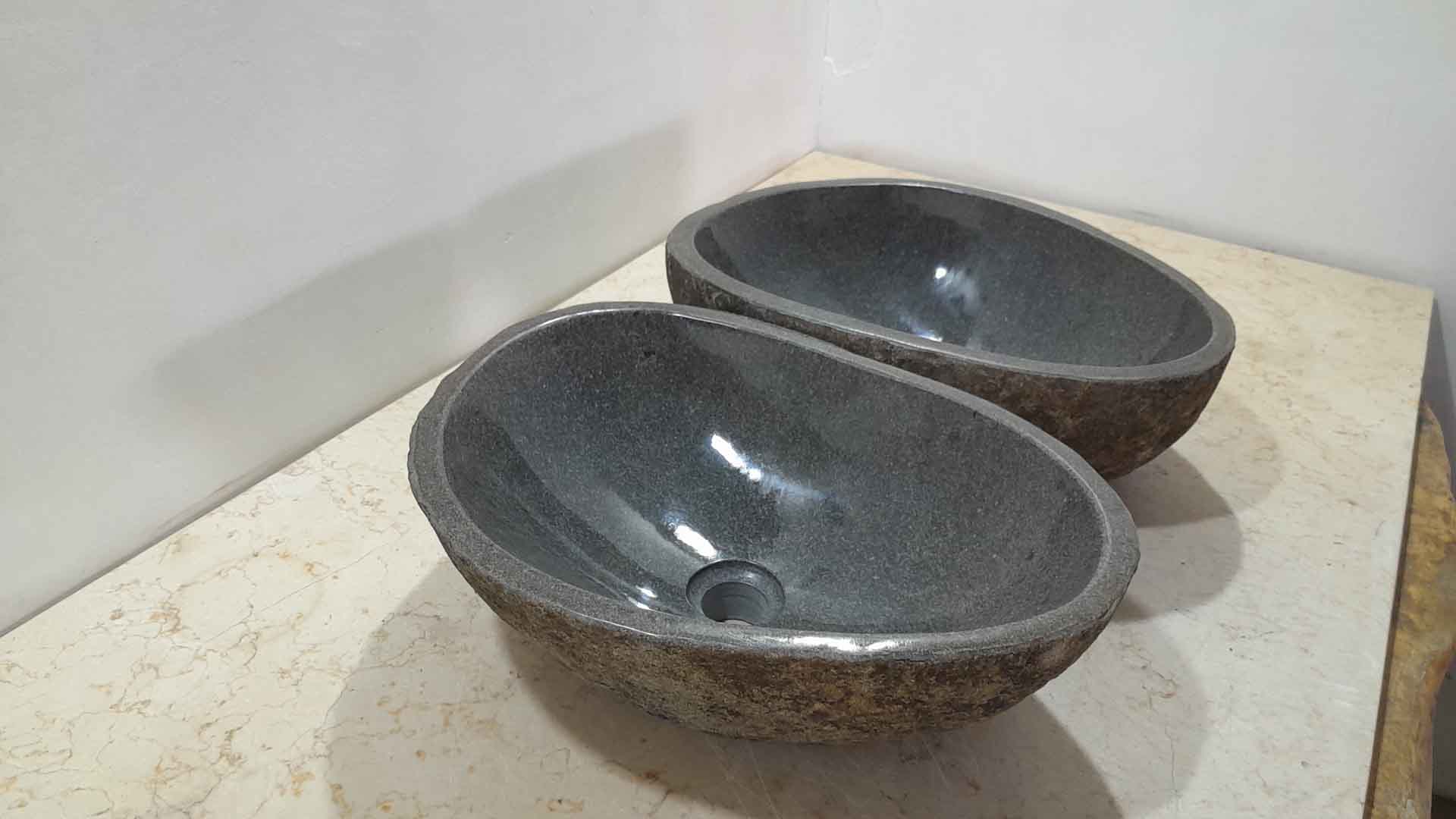 Riviersteen waskommen set RM221146AB, 46x34x15 cm