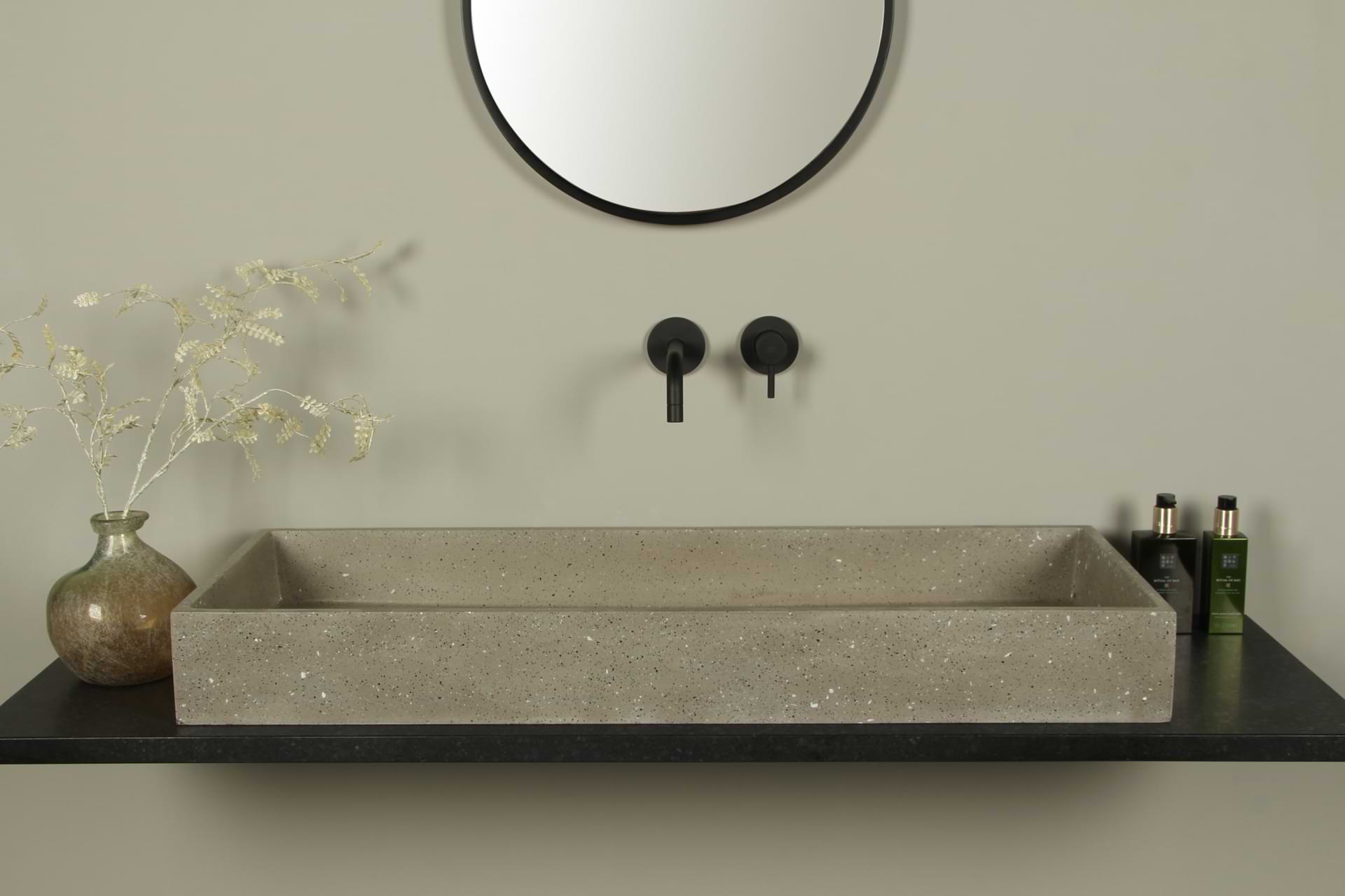 Terrazzo Wastafelblad Bruin Rechthoek 100?39 cm | TRZ-512bt
