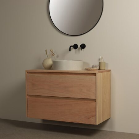 Massief Eiken Badkamermeubel Yasur 100 cm Softclose