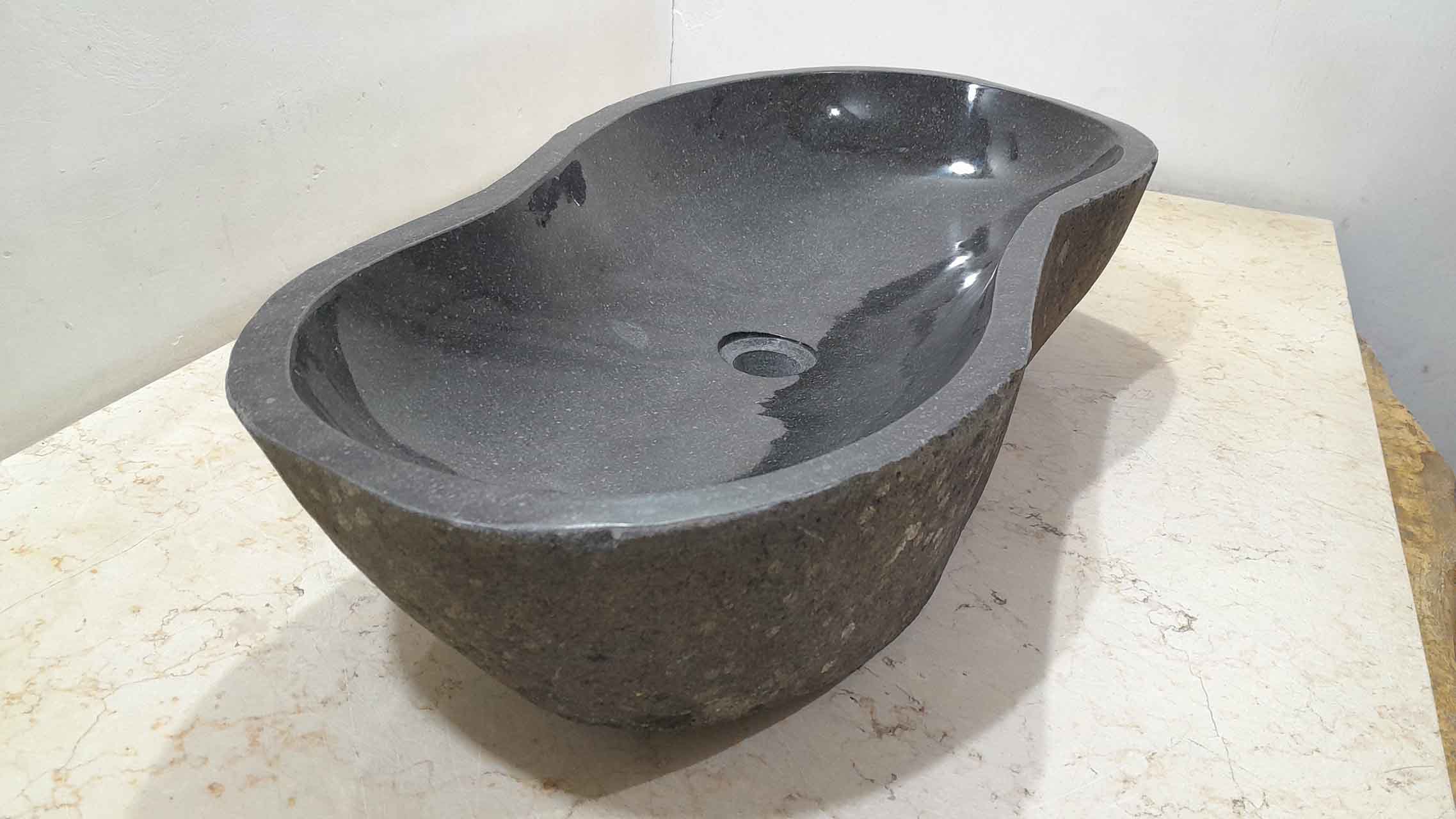 Waskom riviersteen RXXL231114, 76x37x15 cm