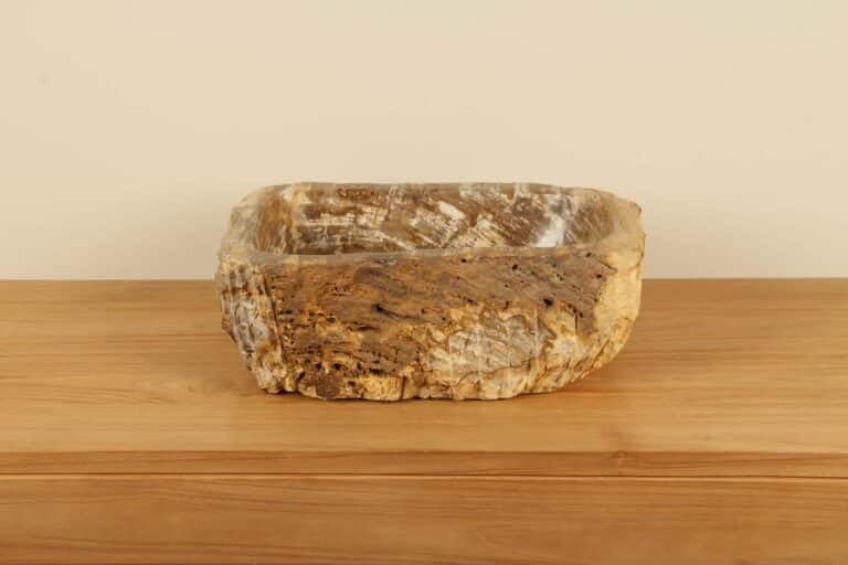 Waskom versteend hout VH000002, 48x31x15 cm