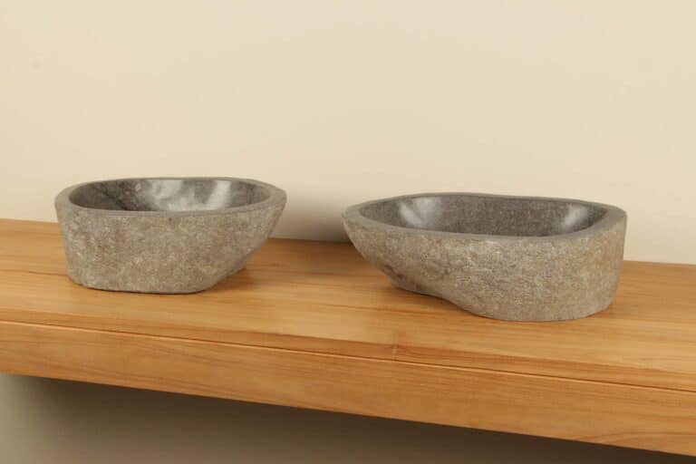 Riviersteen waskommen set RM070310AB, 48x30x15 cm