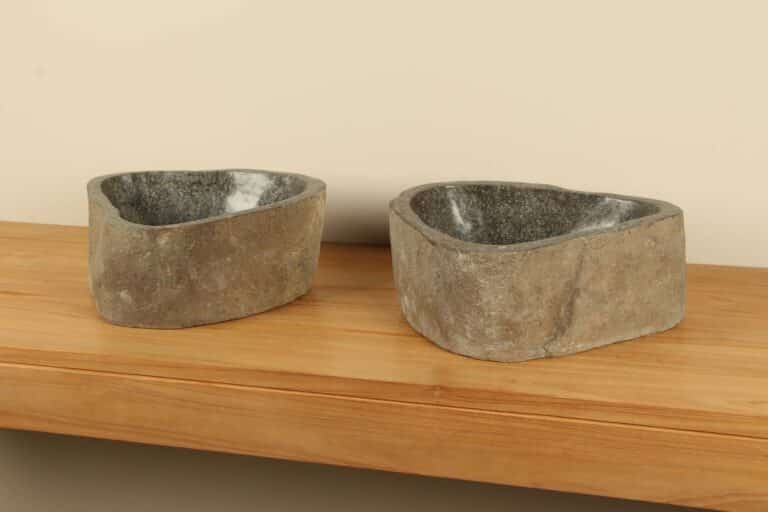 Riviersteen waskommen set RS080301AB, 39x32x15 cm