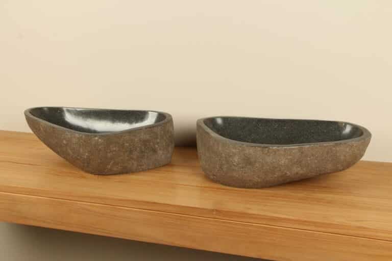 Rivierstenen waskommen set RL060301AB, 53x29x15 cm