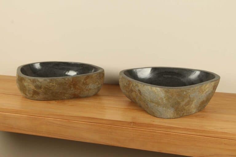 Rivierstenen waskommen set RM070317AB, 49x36x15 cm