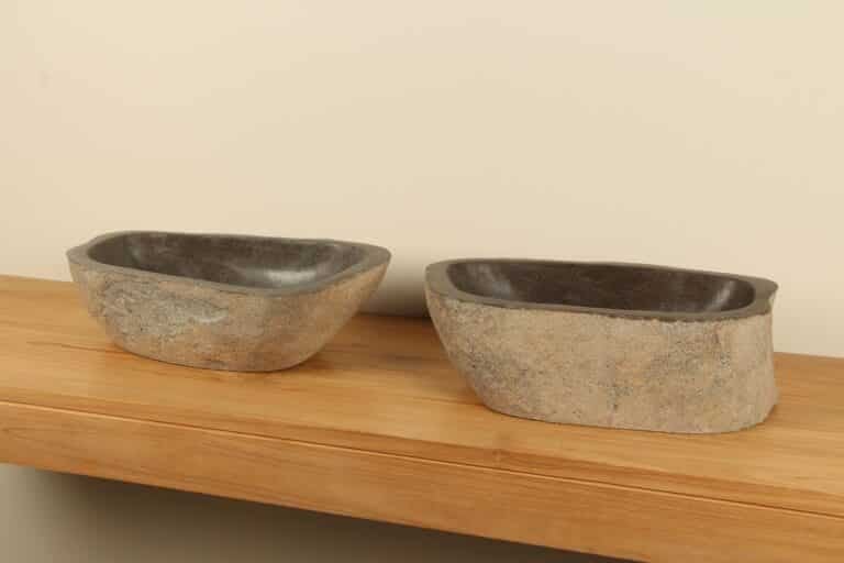 Wasbakken riviersteen set RL060303AB, 51x28x15 cm