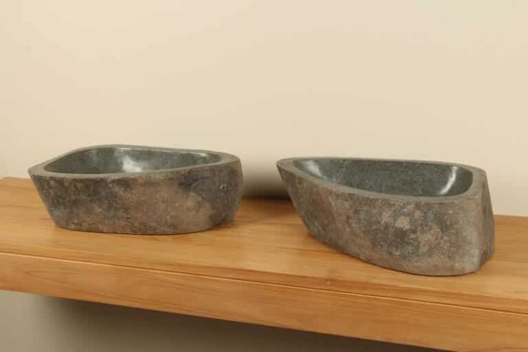 Wastafels riviersteen set RL060302AB, 50x33x15 cm