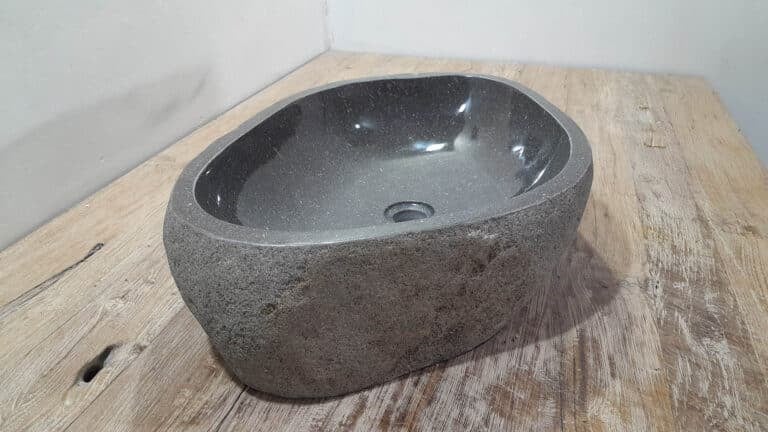 Riviersteen waskom RXL250316, 61x42x15 cm