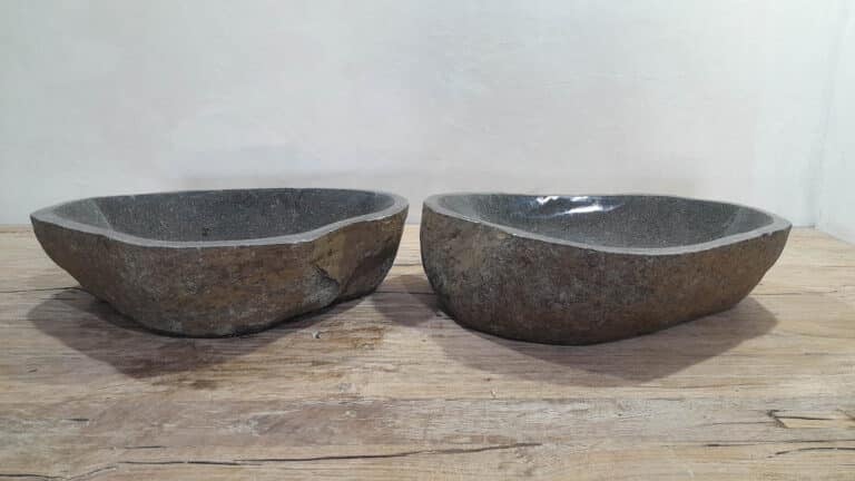 Riviersteen waskommen set RL250333AB, 55x39x15 cm