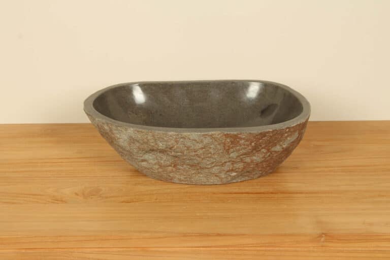 Rivierstenen waskom RM030347, 44x31x15 cm