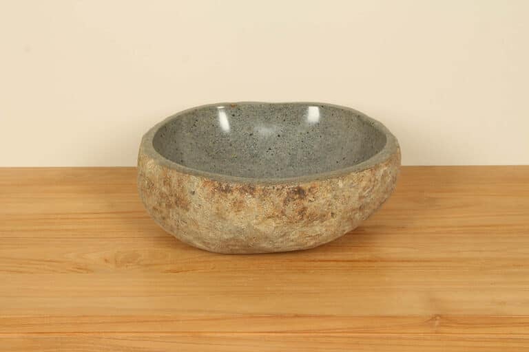 Rivierstenen waskom RM030349, 40x36x15 cm
