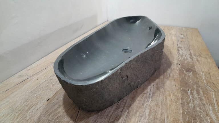 Rivierstenen waskom RXXL25031202, 122x42x15 cm