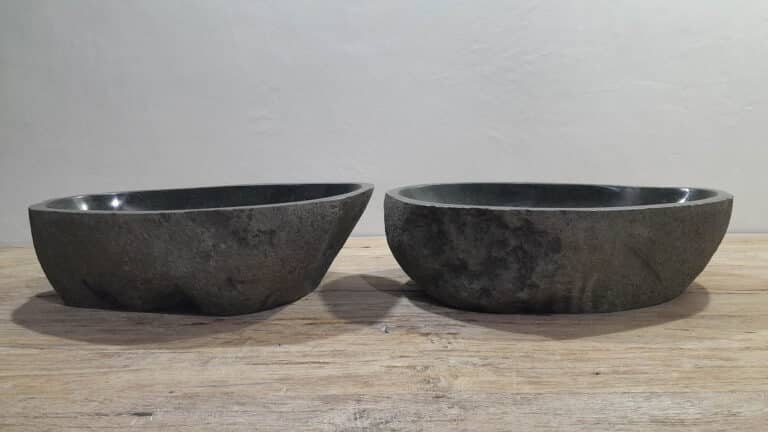 Rivierstenen waskommen set RL250303AB, 52x34x15 cm