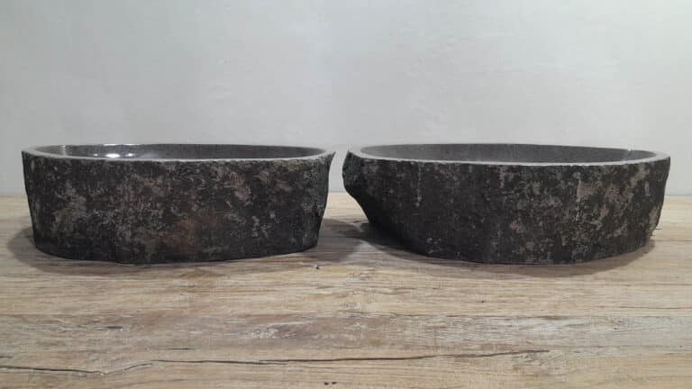 Rivierstenen waskommen set RL250315AB, 58x40x15 cm