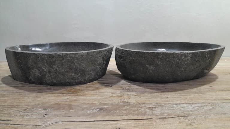 Rivierstenen waskommen set RL250321AB, 57x38x15 cm