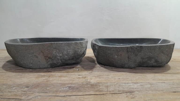 Rivierstenen waskommen set RL250335AB, 57x35x15 cm